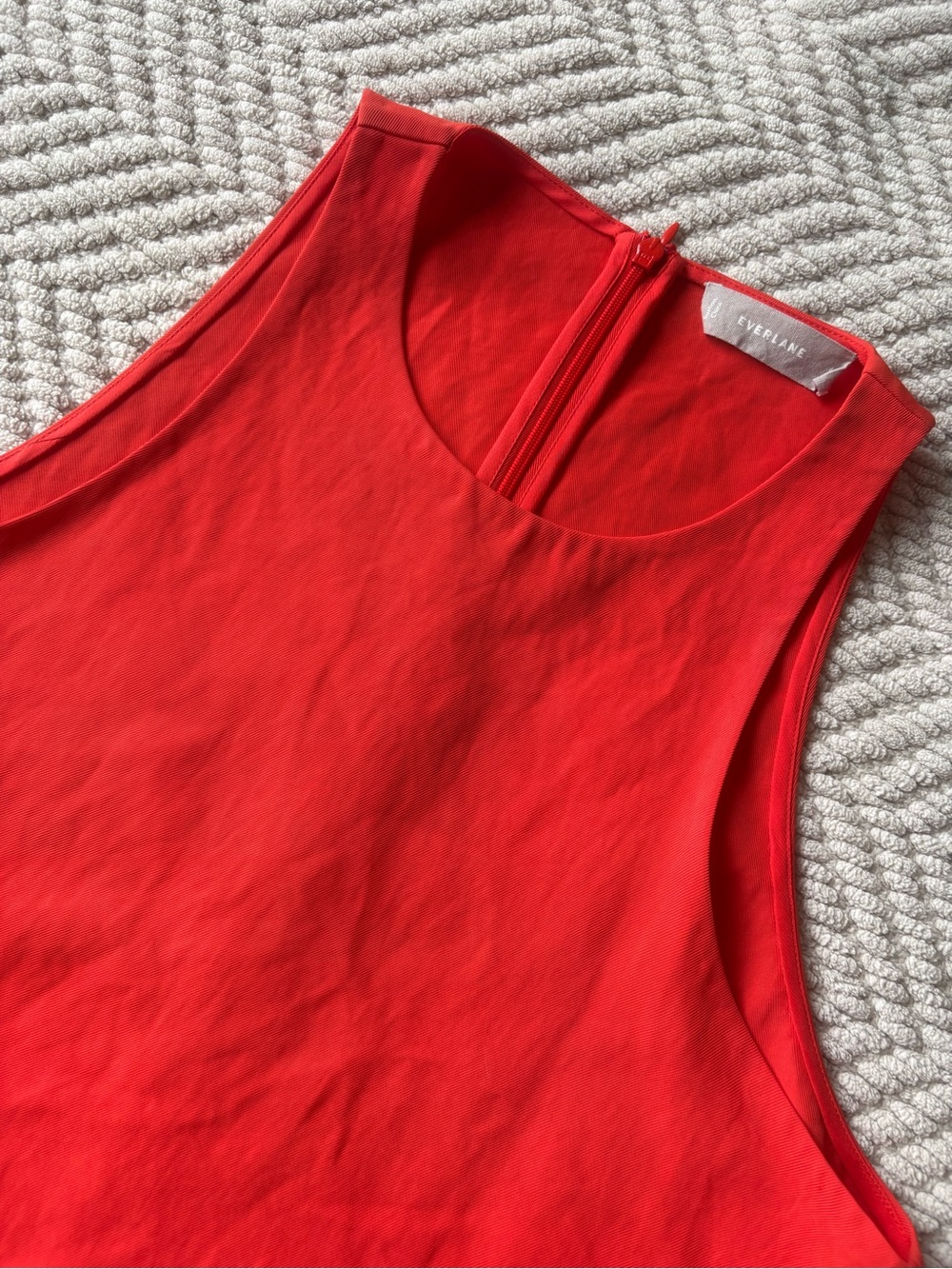 Everlane Bright Red Zip-Back Sleeveless Tank